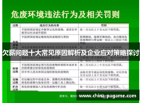 欠薪问题十大常见原因解析及企业应对策略探讨 欠薪问题十大常见原因解析及企业应对策略探讨